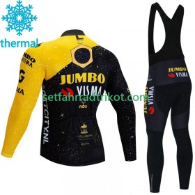 Jumbo Visma Tdf Velodrome Radbekleidung Radtrikot Langarm + Lang Trägerhose Winter Thermal Fleece 2023